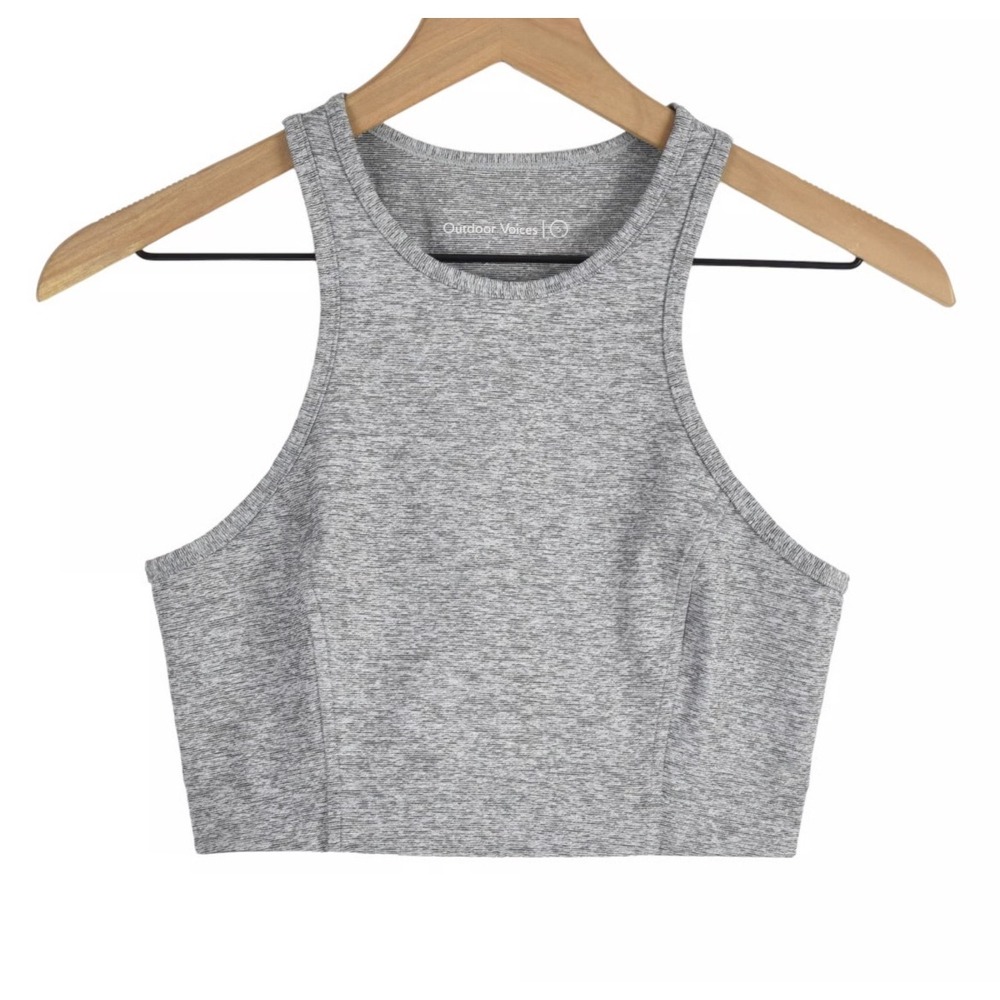 Outdoor Voices Sports Bra Grey Heathered Size Small Athletic